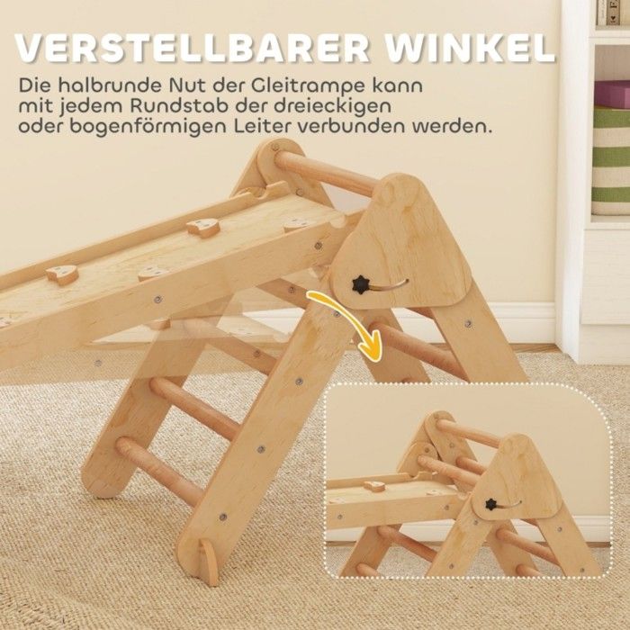 Structure d'escalade pour enfant en bois avec filet de but – 2,16 m² - Weka