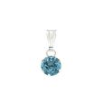 Argent Sterling Topaze Bleue Ronde oxydé Corde Collier Pendentif