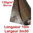 130g/m2 Toile Bache de paillage tissée Marron Anti-Mauvaises Herbes Largeur 3,3m Longueur 10m-0