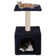 🦩9493SUPER - Arbre à chat avec griffoir - Centre d'Activités Arbre à chat Design Moderne en sisal 55 cm Bleu foncé-0