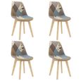 4 x Chaise de salle à manger Professionnel - Chaise de cuisine Chaise Scandinave Design de patchwork Gris Tissu ®EVQYNV®-0
