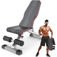 Banc de Musculation Pliable Banc réglable pour l'entraînement Complet du Corps Banc inclinable pour Exercice Gym à Domicile-Bureau-0