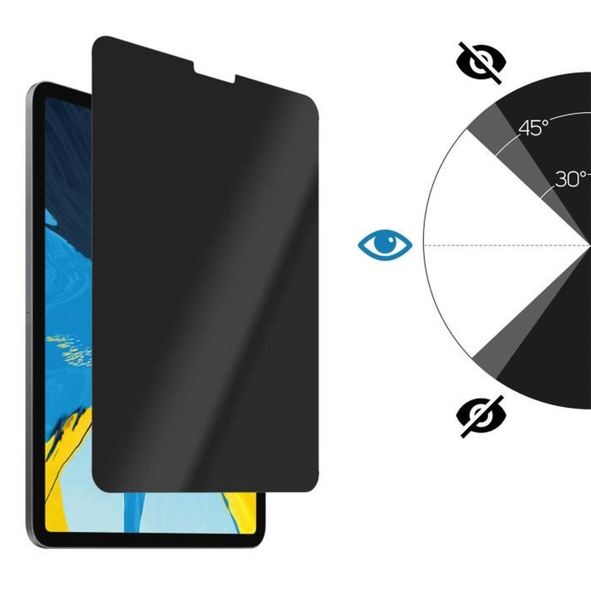 Protescreen Filtre de Confidentialité pour iPad Air 11 Pouces M4/M3/M2 (2026/2025/2024), Amovible Protection Ecran Magnétique Filtre Anti-Espion/Spy Anti Lumiere Bleue Réutilisable