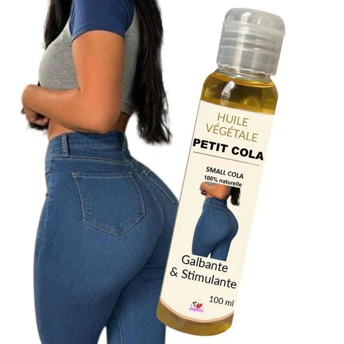 Huile de Petit Cola pour Grossir le FessierHanchesPoitrine 100 Naturelle l 100Ml I Love My