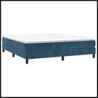 Sommier à ressorts - CUQUE - 160x200 cm - Velours bleu foncé - Montage facile - 2 places