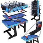 HLC Table Multi Jeux 5 en 1 Pliante-Billard-Babyfoot-Hockey-Tennis de Table-Basketball 103.4*57.5*72cm Pliable
