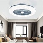 LANXI Ventilateur de Plafond avec Éclairage, Ventilateur de Plafond Silencieux Invisible Lumière LED, Dimmable avec Télécommande, Gris