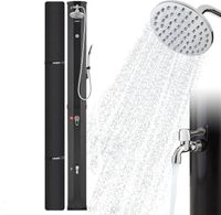 AREBOS Douche Solaire 60 L | avec douchette & thermomètre | jusqu'à 60°C Douche de Piscine|Housse de Protection Incluse | Noir