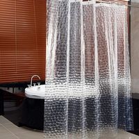 WELTRXE Rideau de Douche Anti-moisissure en EVA, Imperméable, Antibactérien, pour Douche et Baignoire, Motif Pierres 3D, avec Poids Magnétique en Bas, 0,15 mm (150 x 180 cm