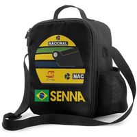 Ayrton Senna Formule 1 Casque Sac À Lunch Isolé Sacs Fourre-Tout Travail Scolaire Pique-Nique Thermique Transport Gourme[2995]