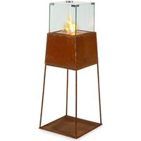 Cheminée à l'éthanol - Blumfeldt Firetower - brûleur de sécurité 250 ml - Durée de combustion 1,5 h - design modern marron