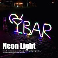 Fafeicy Neon Light (Bleu)BAR Lettres En Forme De LED Lumière Néon Pour Enseignes De Magasin Lumière puericulture veilleuse Coloré