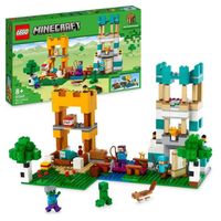LEGO® Minecraft 21249 La Boîte de Construction 4.0, Jouets 2-en-1 avec Figurines Steve, Creeper et Zombie