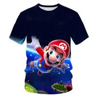T shirt Japon,Nouveau Japon Dessin Animé T-Shirt Hommes Décontracté D'été Tshirt 3D Imprimé Super Mario Enfants Garçons Filles Mode