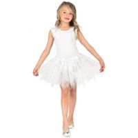Tutu fillette blanc à paillettes étoilées - 2 couches - WIDMANN - 27 cm - Tulle