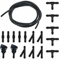 Kit Tuyau Lave-glace 3 M + 15 Raccords – Durite Universelle Voiture – Raccords T, Y, I – Caoutchouc Souple - 7
