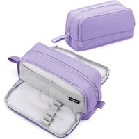 Trousse Scolaire Fille 4 Compartiments - Grande Capacité 21,5x12,5x9,5 Cm, Rose, Tissu De Haute Qualité - 3