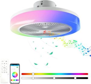 VENTILATEUR DE PLAFOND Rgb LED Ventilateur de Plafond Avec Lumières Et Té