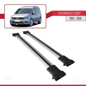 BARRES DE TOIT Compatible avec Volkswagen Caddy 2020-2024 Barres de Toit FLY Modèle Railing Porte-Bagages de voiture GRIS