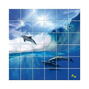 STICKERS Stickers carrelage dauphin - Dimension du stickers