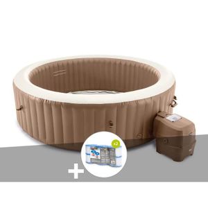 SPA COMPLET - KIT SPA Spa gonflable Intex PureSpa Sahara rond Bulles 8 places - Beige