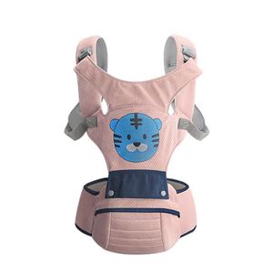 PORTE BÉBÉ Porte-bébé ergonomique, dessin animé, respirant, kangourou, Hipseat, sac à dos multifonction amovible, écharpe BD41- Rose