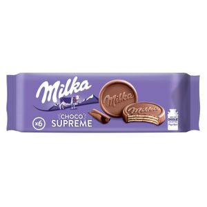 BISCUITS CHOCOLAT Milka - Choco Suprême - Gaufrette Croustillante au Chocolat au Lait et Fourré au Goût Cacao - (150 g)