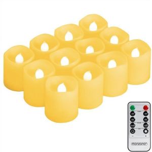 Randaco Bougies LED Lot de 5 de différentes tailles avec télécommande  Lumière LED vacillante Bougie chandelle blanc chaud