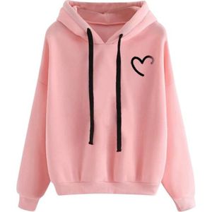 SWEATSHIRT Sweat Femme Pull à capuche automne hiver à manches longues confortable Rose