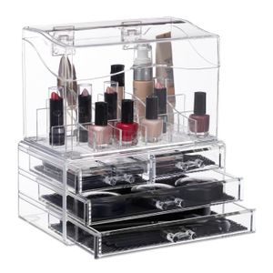 Relaxdays Boîte rangement maquillage Make up organisateur cosmétiques  tiroirs compartiments, plusieurs couleurs - 4052025924089 - Cdiscount Maison