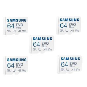 CARTE MÉMOIRE 5PCS Samsung Carte mémoire microSD Evo Plus 64 Go 