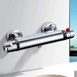 ROBINETTERIE SDB Mitigeur thermostatique de douche pour douche, salle de bain, mitigeur thermostatique avec bouton de sécurité à 38 °C, thermosta39