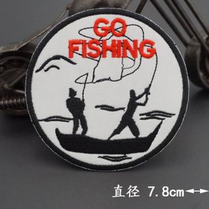 INSIGNE AD 113 Iron on -GO FISHING – patchs brodés sur le 