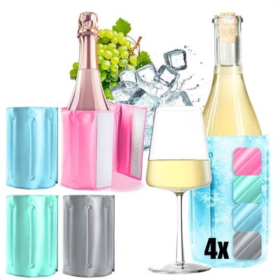 Manchons Refroidisseurs COM-FOUR Pour Bouteilles - 2 Pièces Gris
