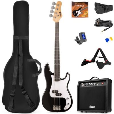 4/4 guitare electrique noir mat, Ensemble avec amplificateur