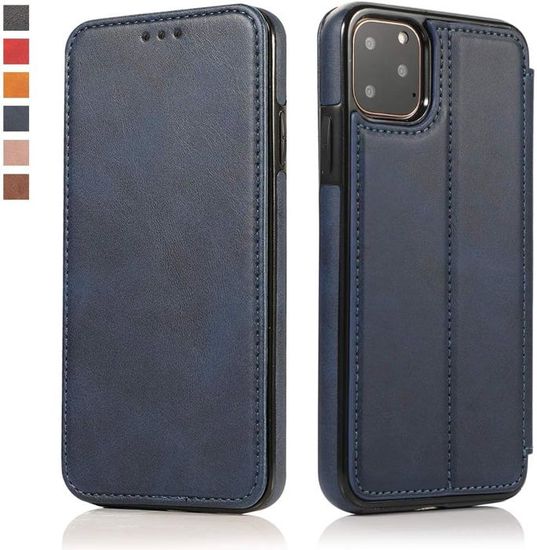 Coque Rabat Magnétique Pour IPhone 13 (6.1") - Cuir PU Avec Fenêtre Visible - Blanc - Protection Et Rangement Carte - 7
