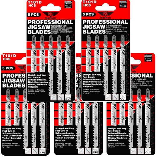 5 Lames De Scie Sauteuse DeWalt Pour Bois Et Métal, Tige En T, Coupes Rapides - 5