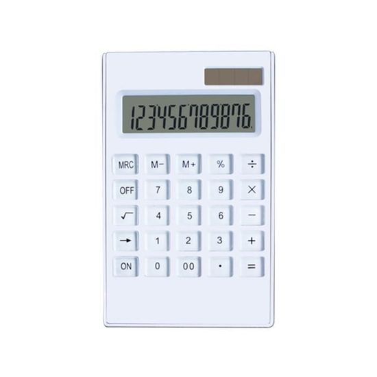 Calculatrice De Bureau 12 Chiffres Avec Strass Cristal - Double Alimentation Solaire Et Batterie - Affichage LCD - Blanc
