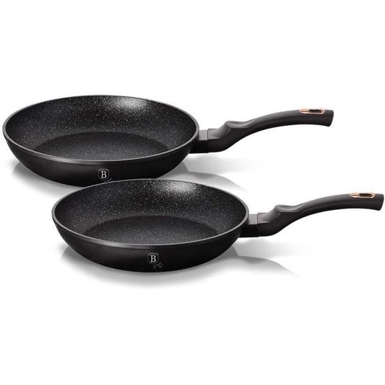 Ustensiles Cuisine Aluminium Forgé Set De 2 Poêles à Frire 1 Grill Induction 20-24-28cm, Antiadhésif Lot Poêles Antiadhésif Titane