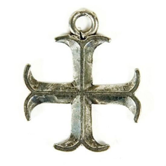 Pendentif Templiers avec cordon - Croix pattée huit pointes rentrées ...