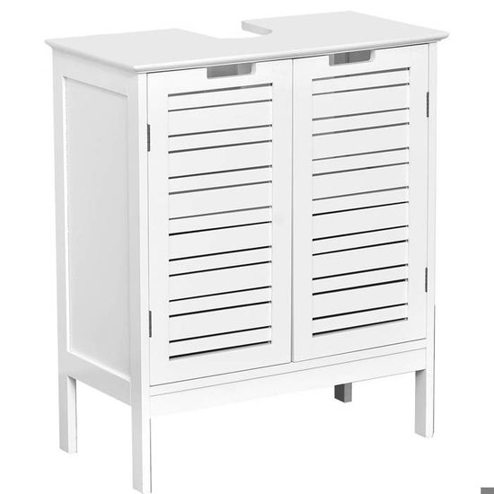 Element Sous Lavabo 2 Portes Blanc Miami Cdiscount Maison