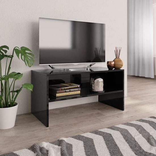 #Pro#1042Parfait Meuble TV, Buffet Bas MEUBLE HI-FI Pour Salon Haut de gamme Décor - Armoire tele Banc Tv Noir brillant 80 x 40 x 40