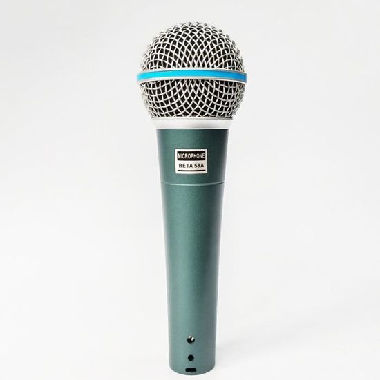 4 Têtes Microphone Métal Pour Shure Beta58a, SM58 - Avec Éponge - Bleu Et Argent