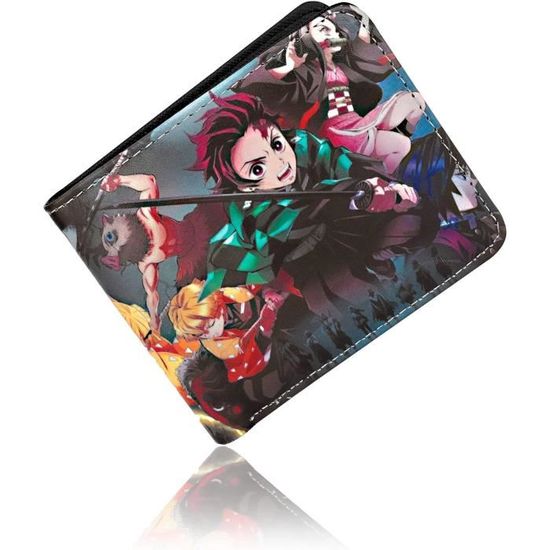 Roffatide Anime Portefeuilles Pour Hommes Bi-Fold Court Portefeuille Faux Cuir Voyage Slim Portefeuille Avec ID Fenêtre Blanc