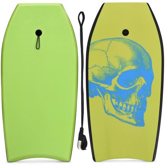 DREAMADE Bodyboard Planche,Planche de Surf en XPE,HDPE,EPS avec Bande Pratique et Corde à Pied Capacité de 85kg pour