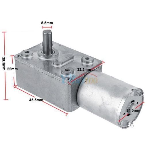 Motoréducteur 12V 3,3 RPM Uxcell – Arbre 6mm Forme D, Couple élevé