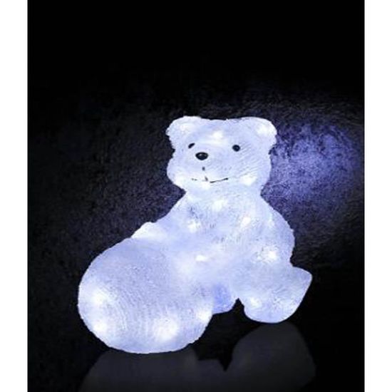 Ours Et Boule De Noel Lumineux Extérieur 30 Led H 295 Cm