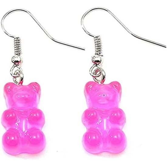 Clous D Oreilles Argent Rose Bicolore Ours 586874 main image 1