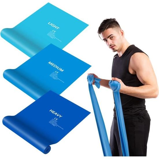 Lot de 3 bandes de résistances à 3 niveaux avec pochette de