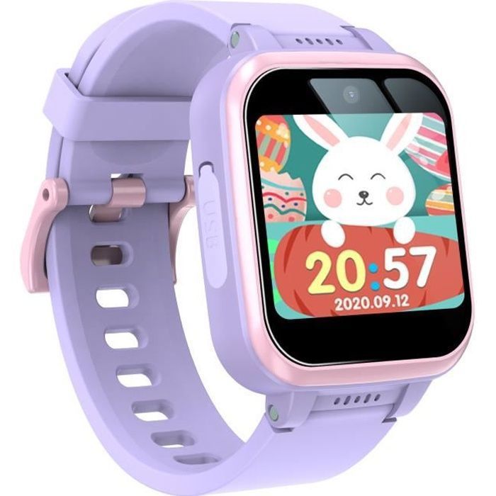 Montre intelligente enfant jeu multifonctionnel réveil deux caméras enregistrement vocal cadeau -Viole